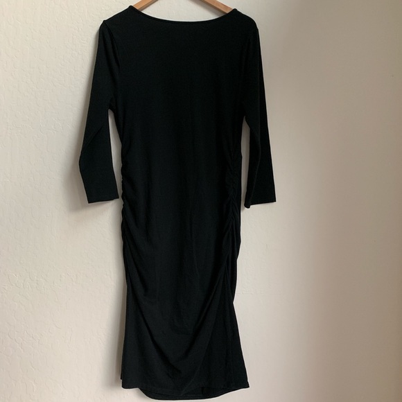 Isabel Maternity Black Midi Knit Dress - Picture 2 of 6